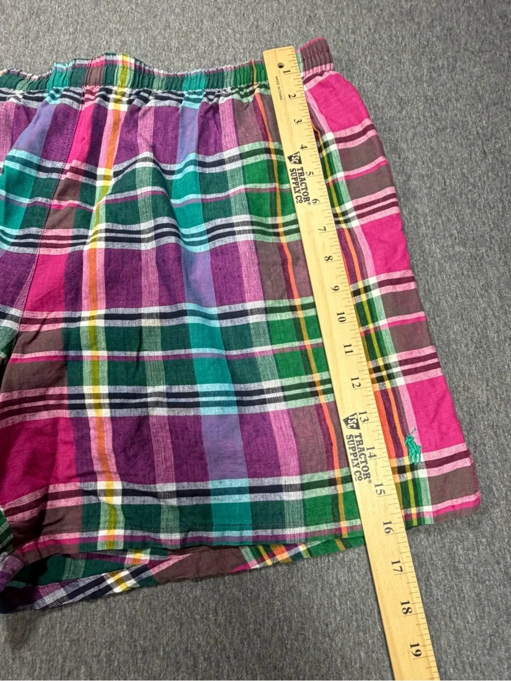 Polo Sport by Ralph Lauren Men’s 90s Vintage Plaid Swim Trunks Bathing Suit XL